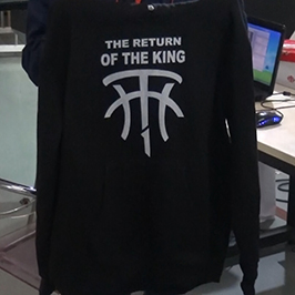 Black sweater printing sample by A2 t-shirt printer WER-D4880T