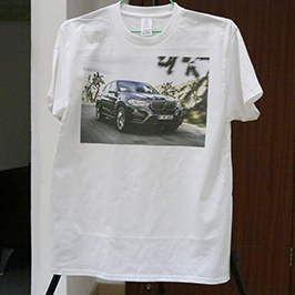 White t-shirt printing sample by A3 t-shirt printer WER-E2000T