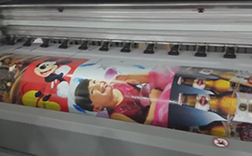 WER P3208,Printing Video of Poralis Solvent printer from Customer
