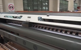3.2m large format eco solvent printer with 2pcs Epson DX5 printheads printing for flex banner
